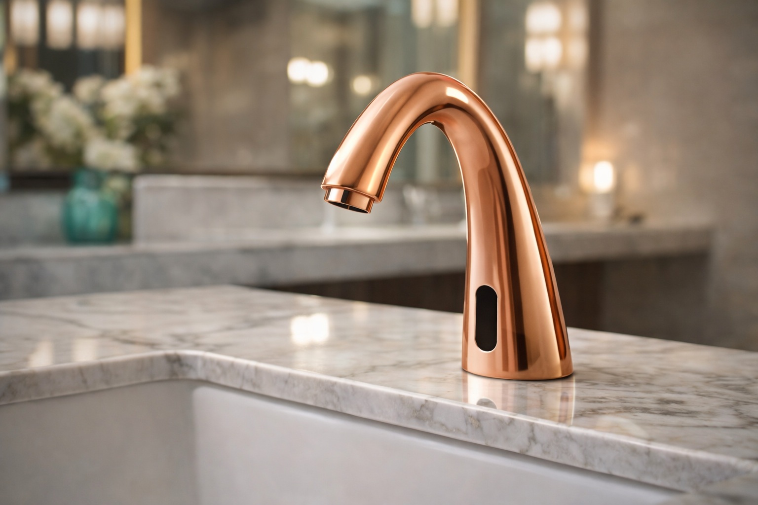 BathSelect Automatic Rose Gold commercial sensor faucet model BST514-RG